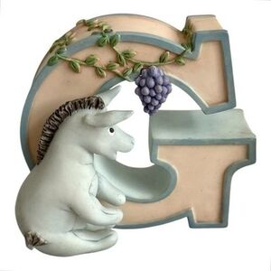 Vintage Disney Alphabet Letter G Eeyore Classic Pooh Nursery Decor 3”